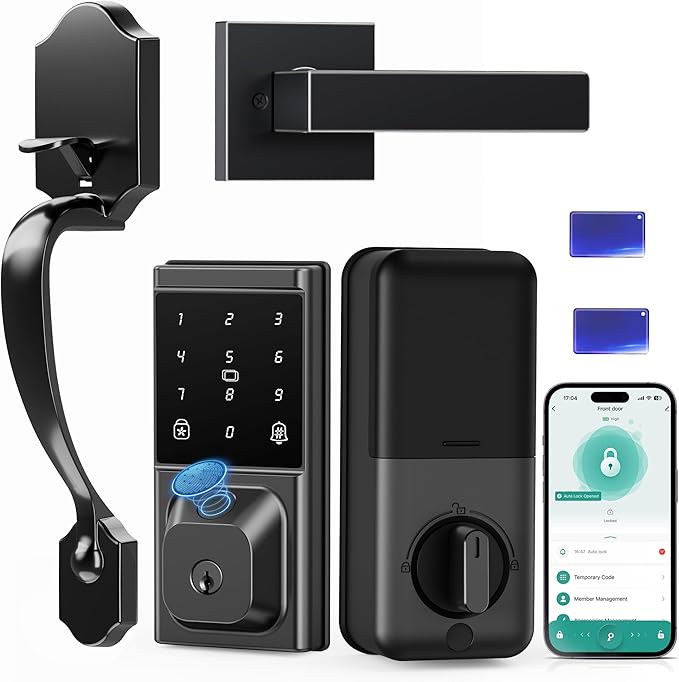 Smart Door Lock with Handle Set, Keyless Entry Door Lock by IBLOGSmartDoorLock