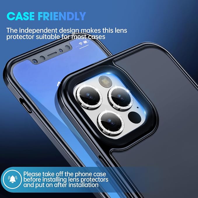 for iPhone 15 Pro/iPhone 15 Pro Max Camera Lens Protector Bling Individual - Image 5