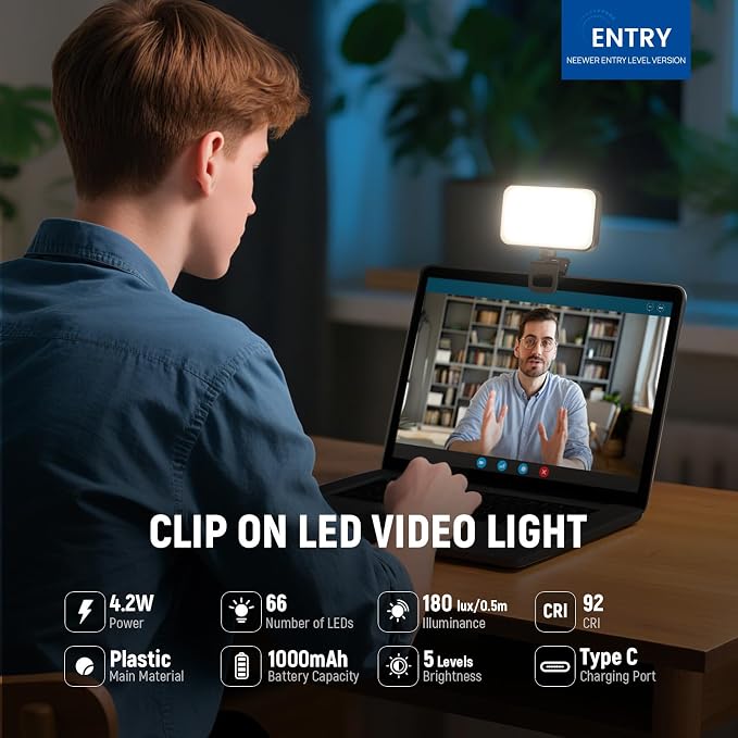 NEEWER Entry Level Version LED Selfie Light, Plastic Clip on Phone Fill Lighting - Image 3
