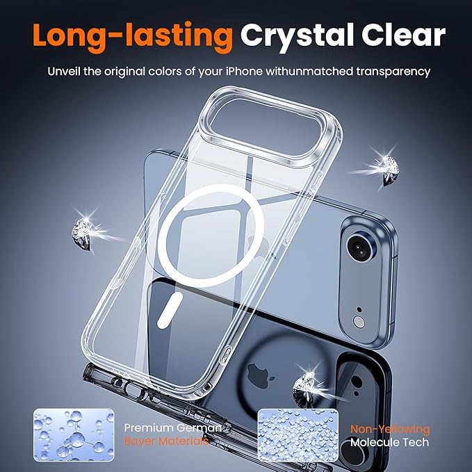 toushion 3 in 1 for iPhone Air Case Clear, Fits MagSafe, Not Yellowing - Image 6