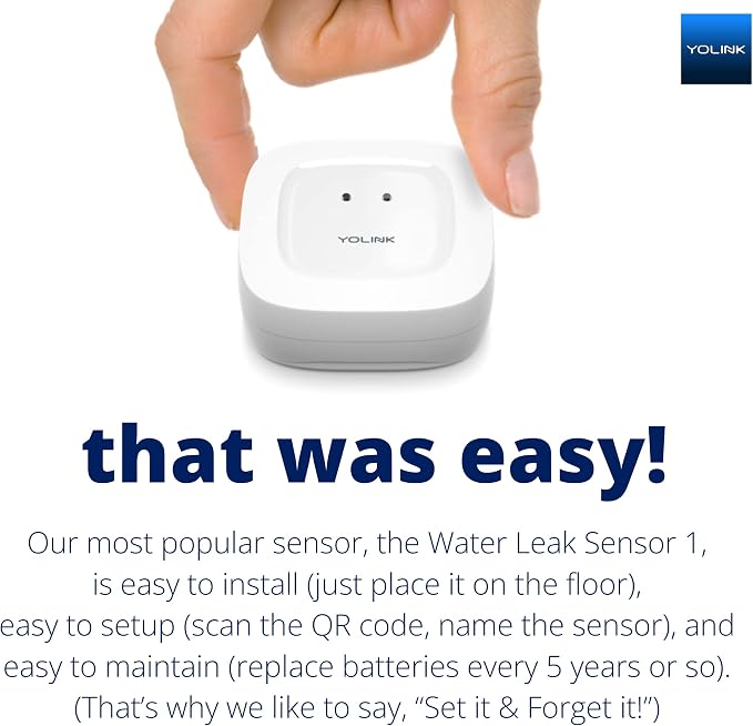 YoLink Smart Home Starter Kit: Hub & Water Leak Sensor 1, LoRa Up to 1/4 Mile - Image 9