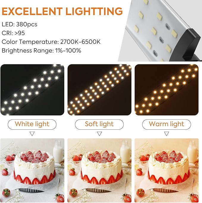 Bi-Color LED Photo Light Box 32x32 inch, Dimmable LEDs Product Photography - Image 2