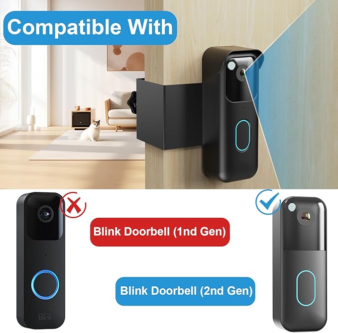Anti-Theft Doorbell Mount for Blink Video Doorbell, Drill-Free Door Mount - Image 2