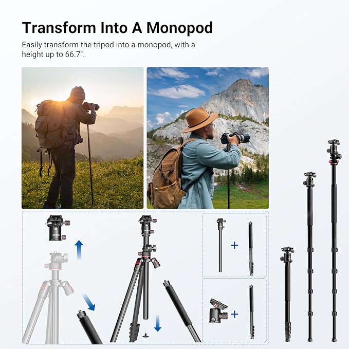 NEEWER Basics Overhead Camera Tripod Monopod - Image 5