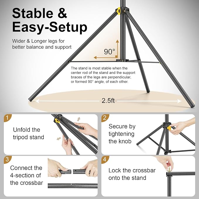 LINCO Lincostore Backdrop Support Stand Kit 10x6.5ft Adjustable Photography - Image 3
