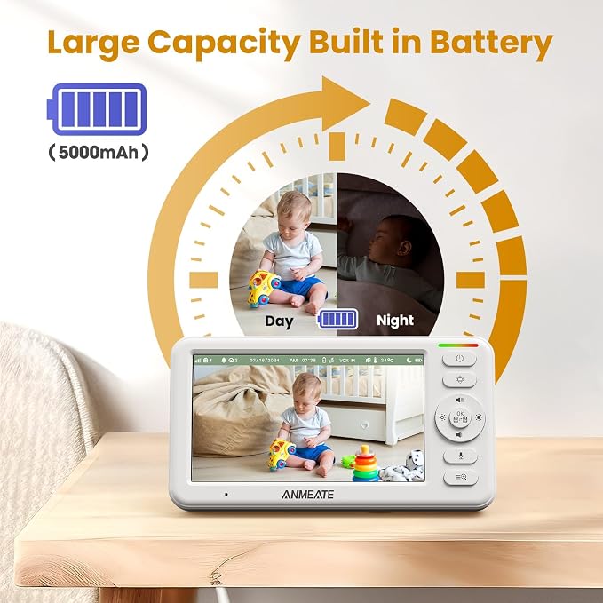 ANMEATE 5" HD Video Baby Monitor - Image 6