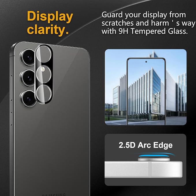 3 Pack Camera Lens Protector for Samsung Galaxy S24 Fe, Tempered Glass - Image 2