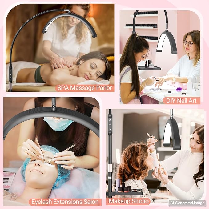 LIONVISON Half Moon Lash Light: 6500K LED Lamp Ring Light - Image 7