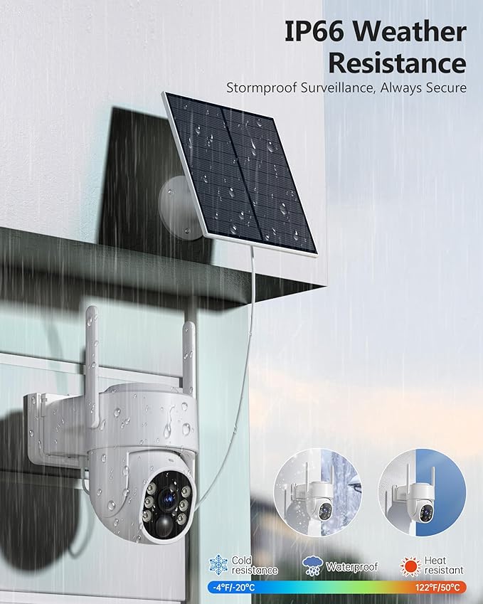 Gianteye 5G Solar Security Cameras Wireless Outdoor, 2K Cameras - Image 6