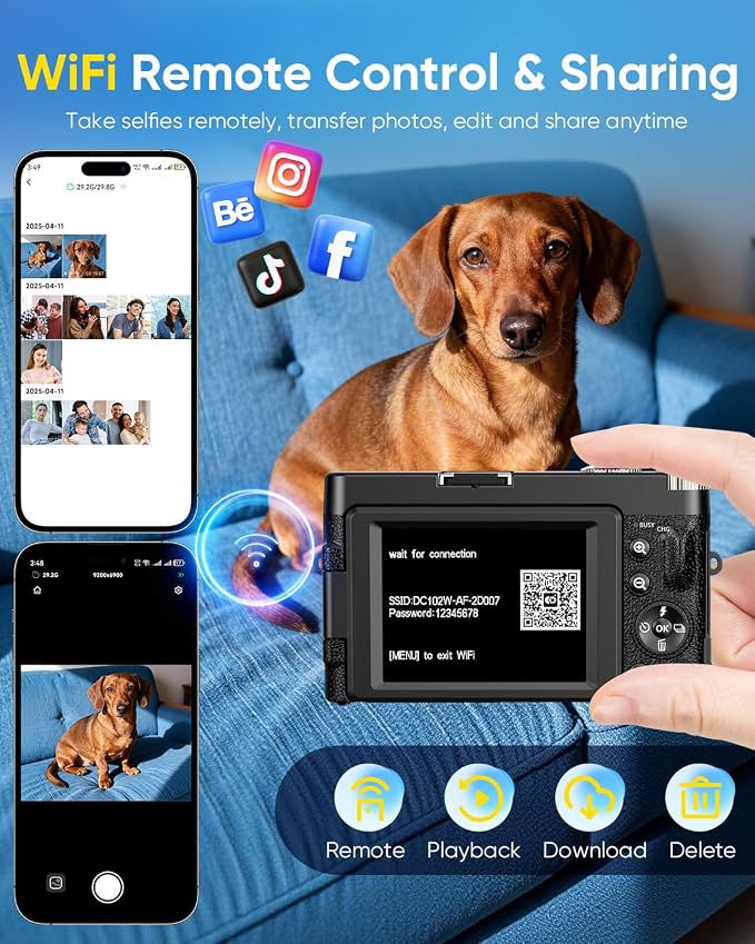 4K Digital Camera for Photography, 2026 Latest WiFi 64MP Vlogging Camera for - Image 6