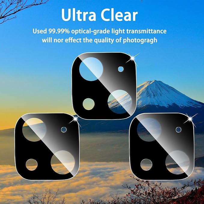 Dengduoduo 3 Pack Tempered Glass Camera Lens Protector - Image 3