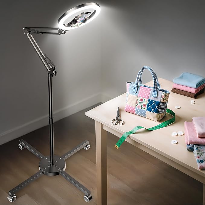 Ring Light with Stand & Lockable Wheels, Ring Light Tripod by LUXSURE