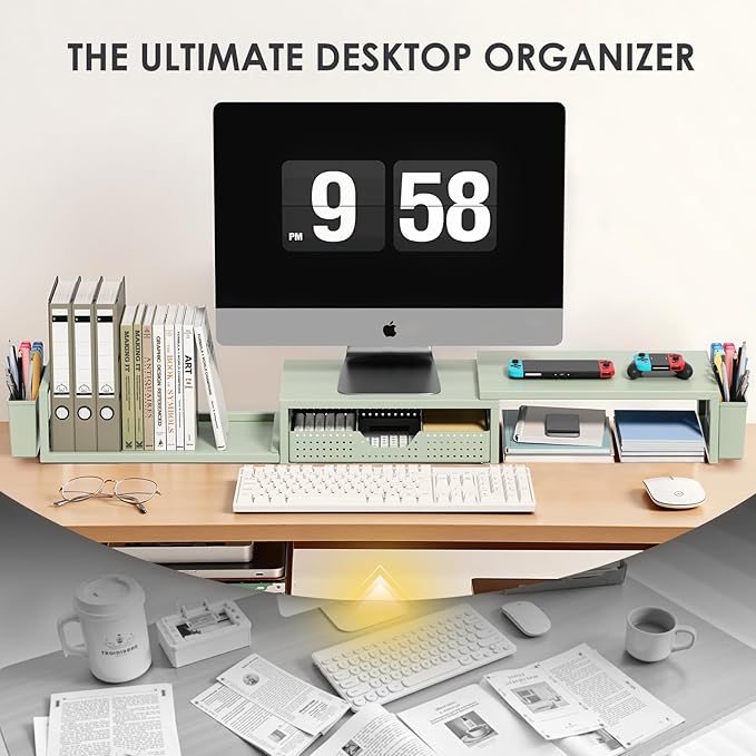 OPNICE Desk Organizers and Accessories, Dual Monitor Stand Riser - Image 6