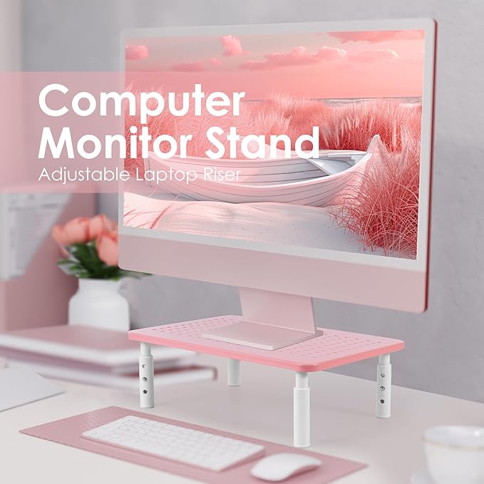LOTEYIKE Monitor Riser Desktop Stand, Flat Screen TV Monitor Stand Riser - Image 2