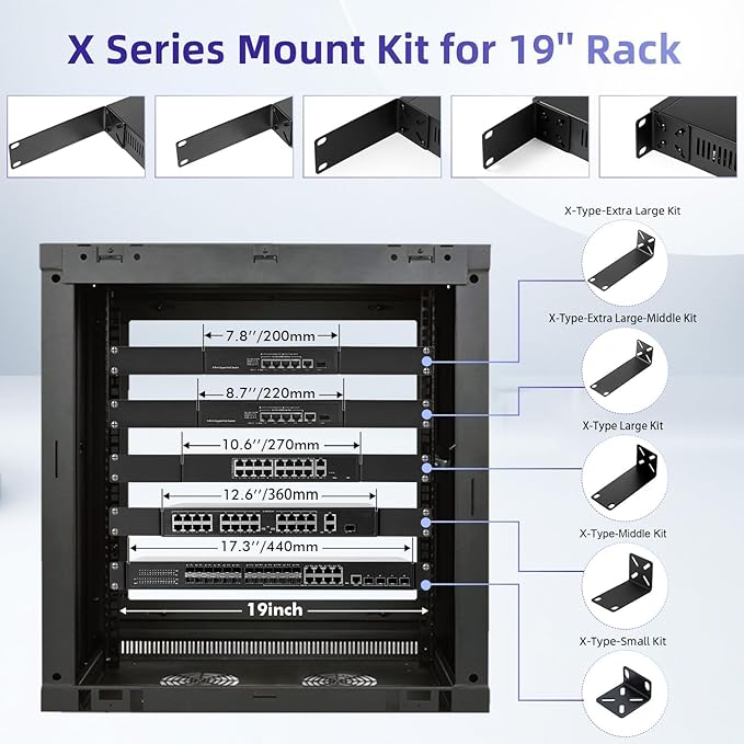 Rack Mount Kit for 12.6 inch Switches, Adjustable Rack Ears for Netgear - Image 3