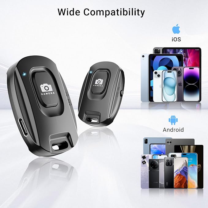 2 Pack Wireless Remote Shutter for iPhone Camera, Portable Rechargeable Photo - Image 3