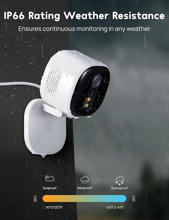 winees Security Cameras Outdoor, Wired 2K Wi-Fi Cameras - Image 6