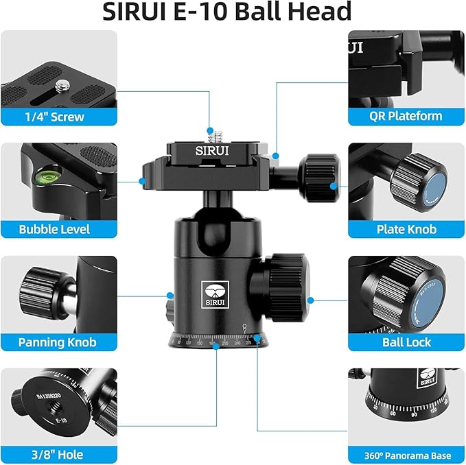 SIRUI Traveler 7C Camera Tripod 65.55 inches Carbon Fiber Arca Tripod - Image 6