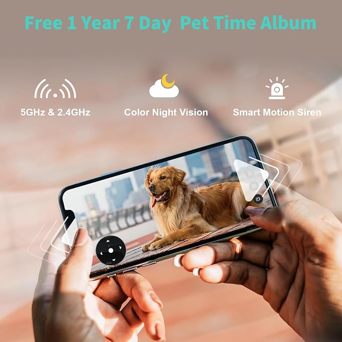 Alaga Indoor Security Camera, 360° Pan/Tilt, Human/Pet/Motion AI, Night Vision - Image 4
