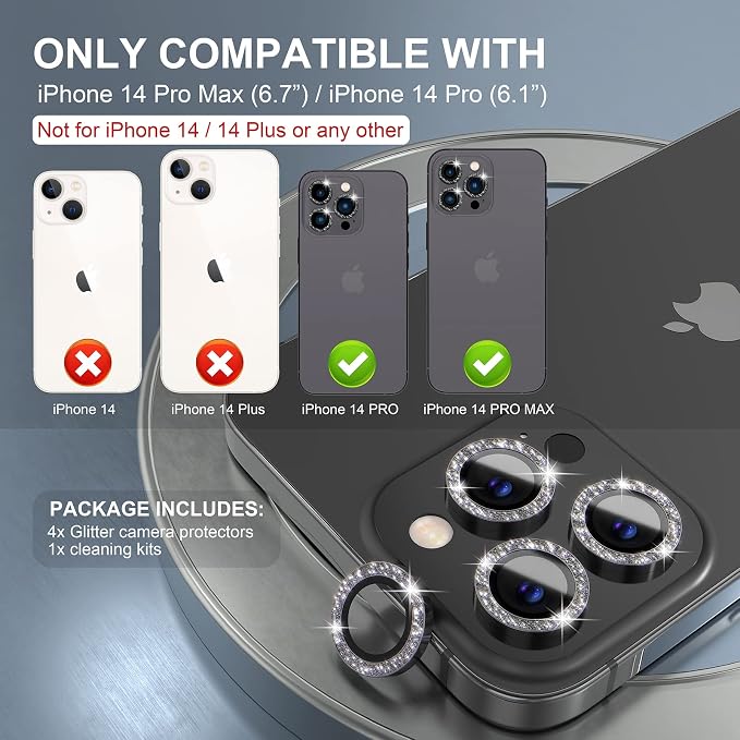 Choiche Compatible for iPhone 14 Pro/iPhone 14 Pro Max Camera Lens Protector - Image 2
