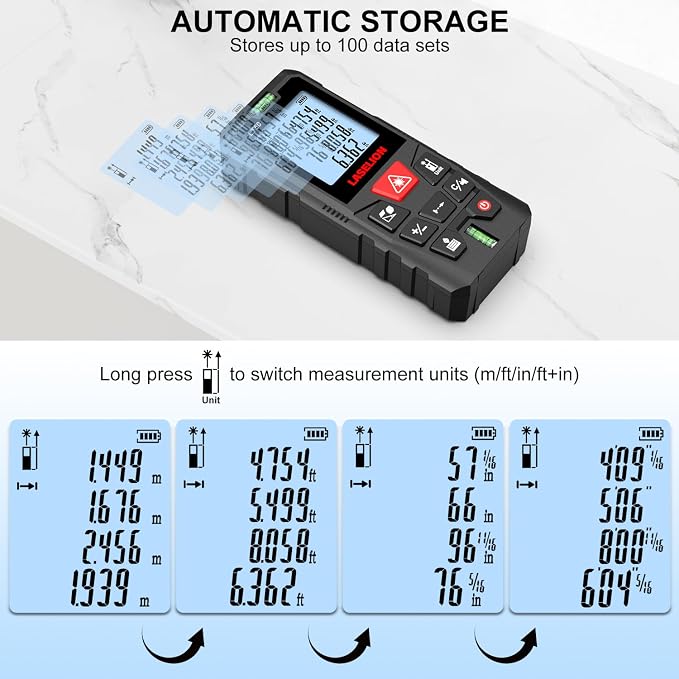 LT50 Laser Measure, 165ft/50m Laser Measurement Tool, - Image 5