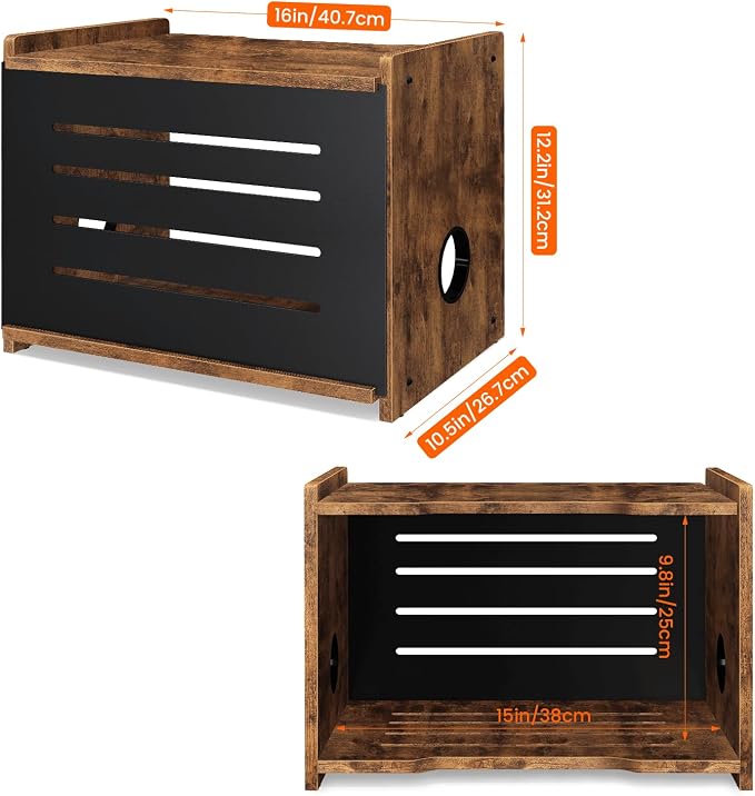 Homode Router Shelf, Wood Wifi Box Hider, Projector Shelf Stand, Router Modem - Image 3