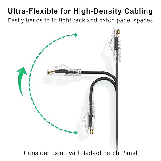 Jadaol Patch Cables Cat6A 0.5ft 24-Pack, 10Gbps Support Cat8 Cat7 Network - Image 2