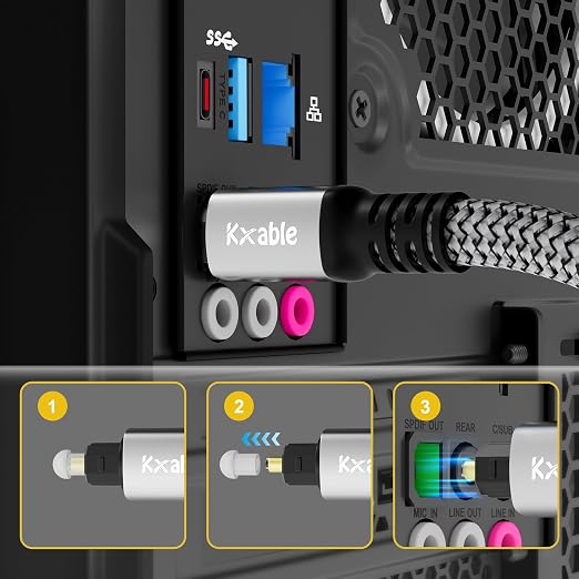 Optical Audio Cable 30 FT, Digital Audio Cable, Toslink Fiber Optic Cord - Image 3