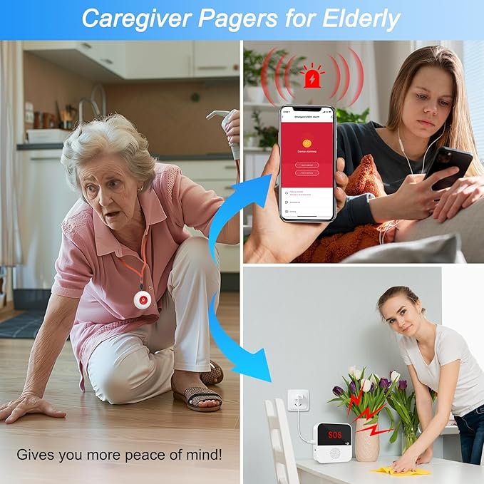 WiFi Rechargable Smart Wireless Caregiver Call Button Nurse Calling Life - Image 3