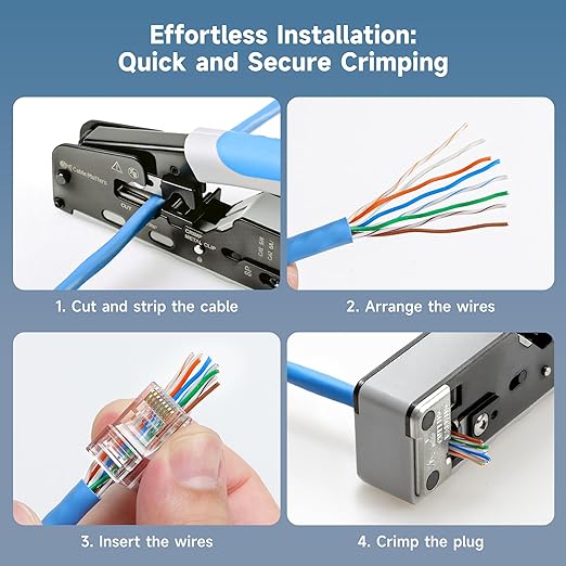Cable Matters 100-Pack Cat 6 Pass Through RJ45 Connectors, 50µ Gold Plated - Image 5