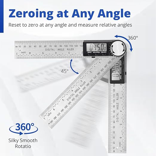 Digital Angle Finder Protractor, 7inch 200mm Angle Gauge Professional Measuring - Image 3