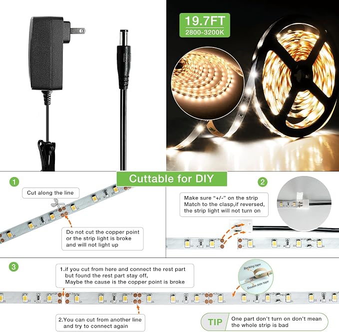 RAYZEEK Wireless Motion Activated LED Strip Lights, 19.7FT LED Strip Lights - Image 2