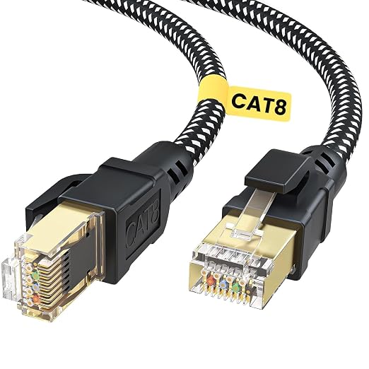 BUSOHE Cat 8 Ethernet Cable 1 FT, High Speed 40Gbps 2000Mhz Braided Network by BUSOHE