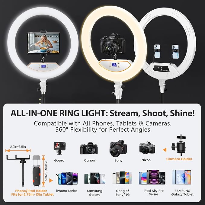 Ring Light 22inch Kit: Ring Light Tripod - Image 7