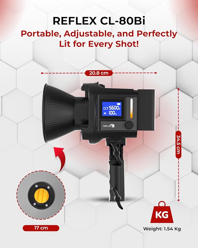 REFLEX CAMERA Professional 80W Handheld LED Photography Light – Portable Studio - Image 2