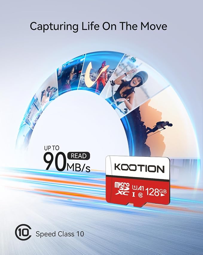 KOOTION 128GB MicroSDXC Memory Card, Class 10 Micro SD Card, High-Speed TF - Image 2