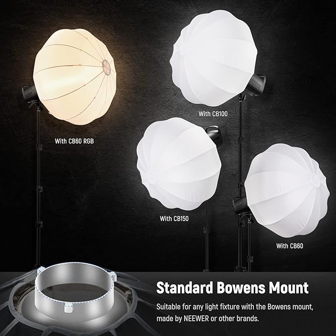 NEEWER 35"/90cm Lantern Softbox One Step Quick Release, 360° Light Diffuser - Image 5