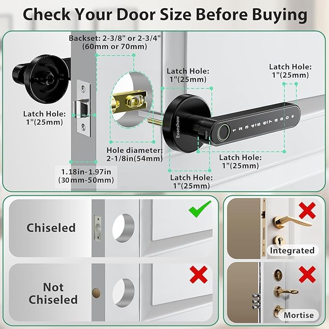 Fingerprint Door Lock Biometric Door Knob - Image 3