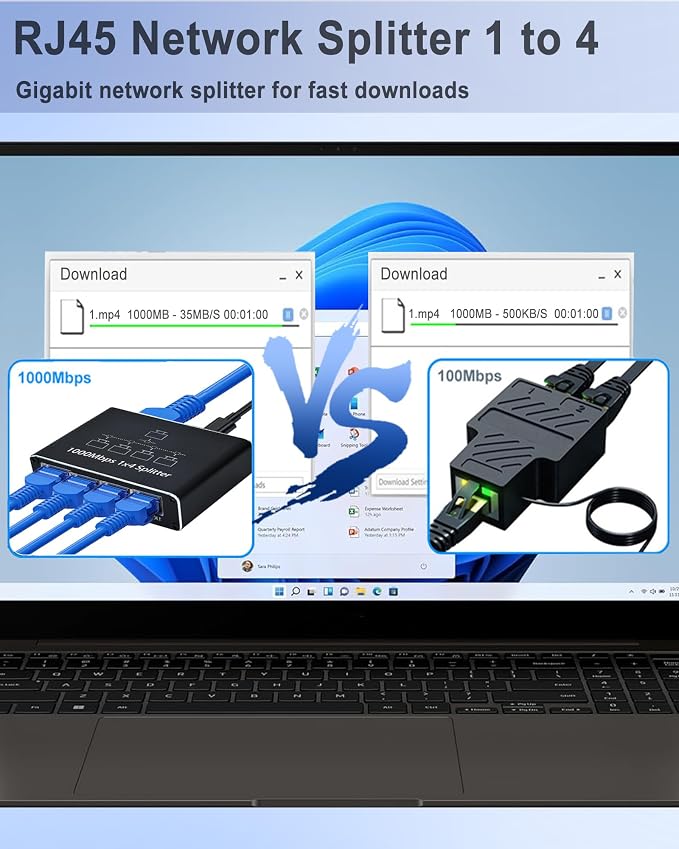 LIEZHUA Ethernet Splitter 1 to 4, 1000Mbps High Speed Ethernet Cable Splitter - Image 7