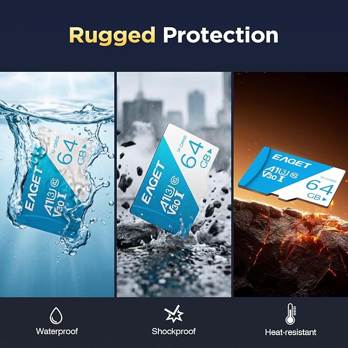 EAGET 3-Pack 64GB TF Memory Card Up to 100MB/s Read 60MB/s Write - Image 6
