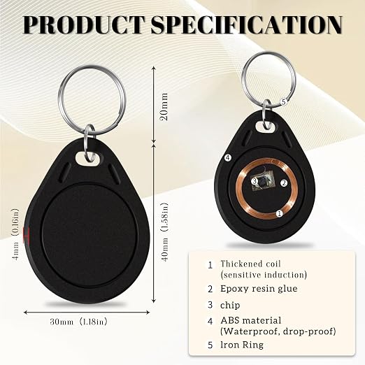10pcs T5577 RFID Keyfobs 125khz Writable T5577 Key Fob Proximity ID Card Token - Image 3