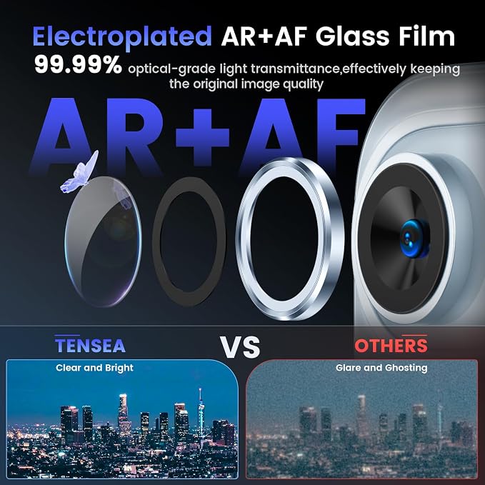 Tensea 2Pack for iPhone 17 Air Camera Lens Protector, 9H Tempered Glass Camera - Image 3