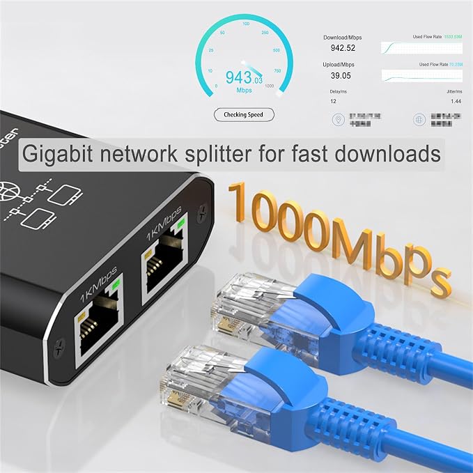LIEZHUA Gigabit Ethernet Splitter 1 to 2 - Image 6