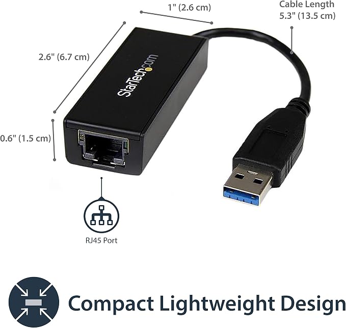 StarTech USB 3.0 to Gigabit Ethernet NIC Network Adapter - Image 2
