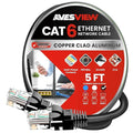 CAT 6 5FT Ethernet Cable, Indoor High-Speed 10Gbps Snagless CAT6 Ethernet Cable by AvesView