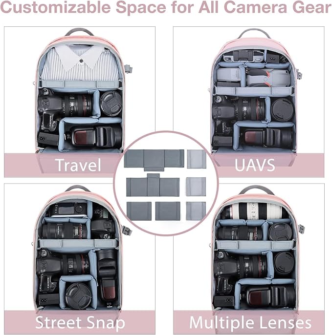 BAGSMART Camera Backpack, DSLR SLR Camera Bag Backpack Fits 15.6 Inch Laptop - Image 6