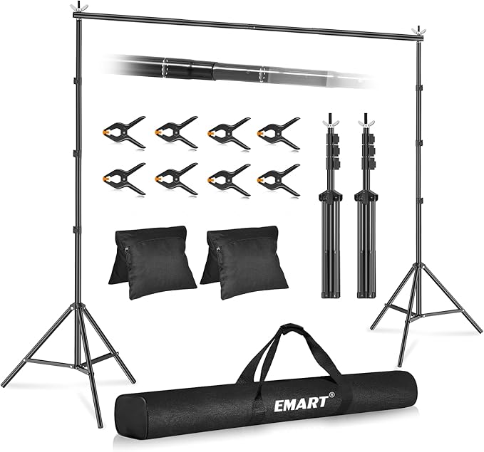 EMART Backdrop Stand 10x10ft Photo Studio Adjustable Background Stand Support by EMART