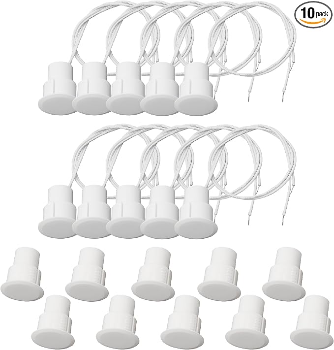 10PCS Recessed Wired Security Window Door Contact Sensor, Normally Closed NC by FOCMKEAS
