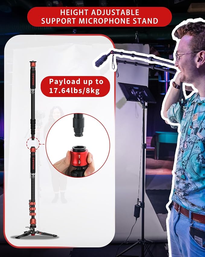 IFOOTAGE Monopod for Camera Cobra 3 A180T, Quick Adjust Monopod - Image 4