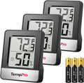 TempPro TP49 3 Pieces Digital Hygrometer Indoor Thermometer Humidity Meter Mini by TempPro